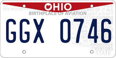 OH license plate GGX0746