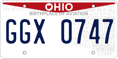 OH license plate GGX0747