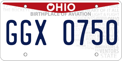 OH license plate GGX0750