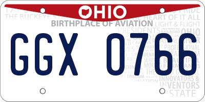 OH license plate GGX0766