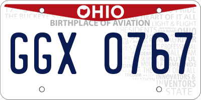 OH license plate GGX0767