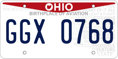OH license plate GGX0768