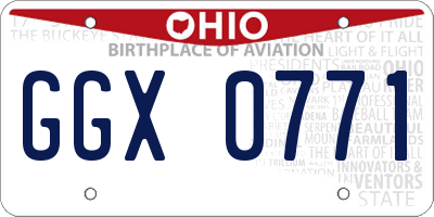 OH license plate GGX0771