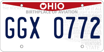 OH license plate GGX0772
