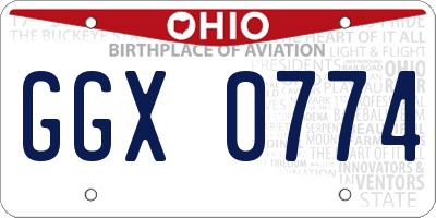 OH license plate GGX0774