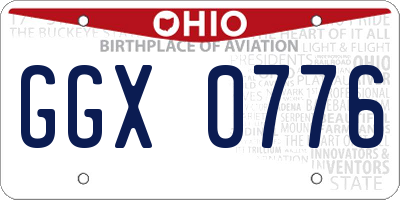OH license plate GGX0776