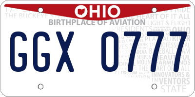 OH license plate GGX0777