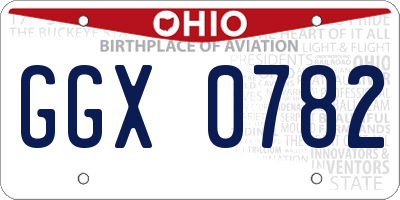 OH license plate GGX0782