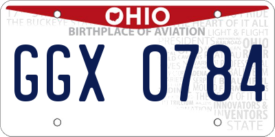 OH license plate GGX0784