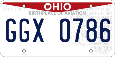 OH license plate GGX0786