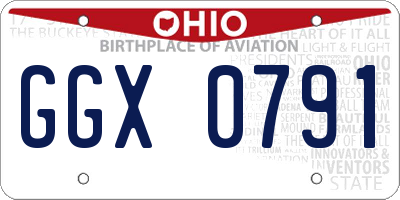 OH license plate GGX0791