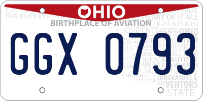 OH license plate GGX0793
