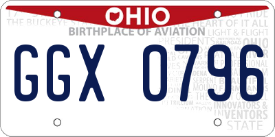 OH license plate GGX0796