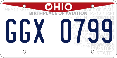 OH license plate GGX0799