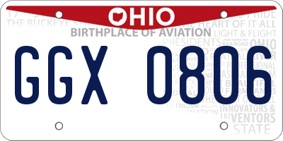 OH license plate GGX0806