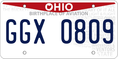 OH license plate GGX0809