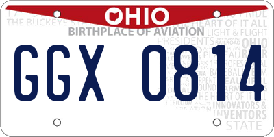 OH license plate GGX0814