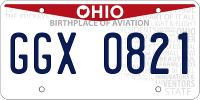 OH license plate GGX0821
