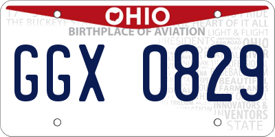 OH license plate GGX0829