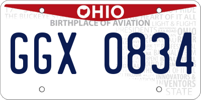 OH license plate GGX0834