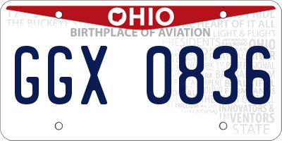 OH license plate GGX0836