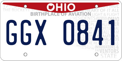 OH license plate GGX0841
