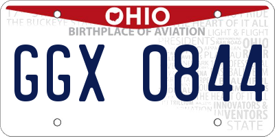 OH license plate GGX0844