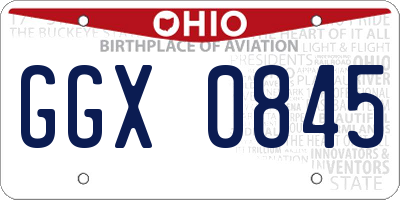 OH license plate GGX0845