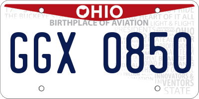 OH license plate GGX0850