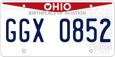 OH license plate GGX0852