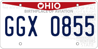 OH license plate GGX0855
