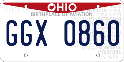 OH license plate GGX0860