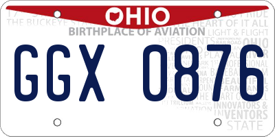 OH license plate GGX0876