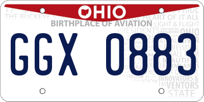 OH license plate GGX0883