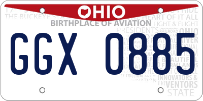 OH license plate GGX0885