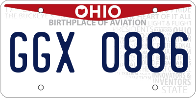 OH license plate GGX0886
