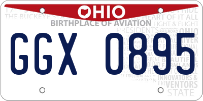 OH license plate GGX0895