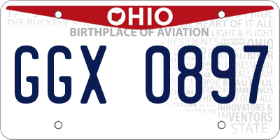 OH license plate GGX0897
