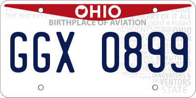 OH license plate GGX0899