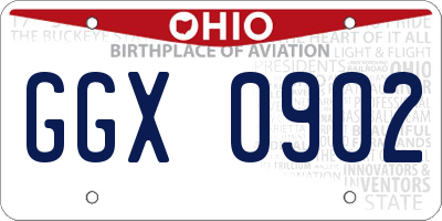 OH license plate GGX0902