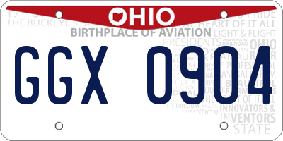 OH license plate GGX0904