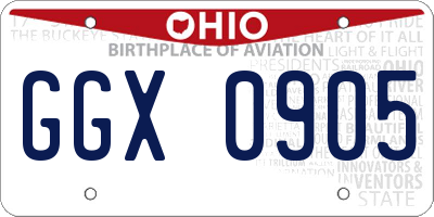 OH license plate GGX0905