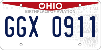 OH license plate GGX0911