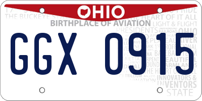 OH license plate GGX0915
