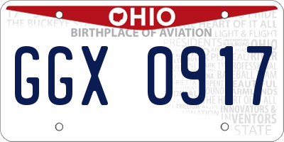 OH license plate GGX0917