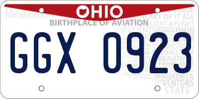 OH license plate GGX0923