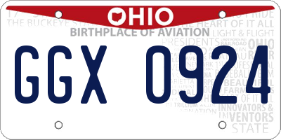 OH license plate GGX0924