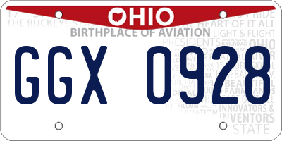 OH license plate GGX0928