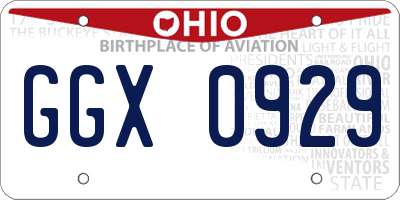 OH license plate GGX0929