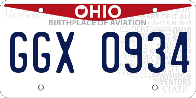 OH license plate GGX0934